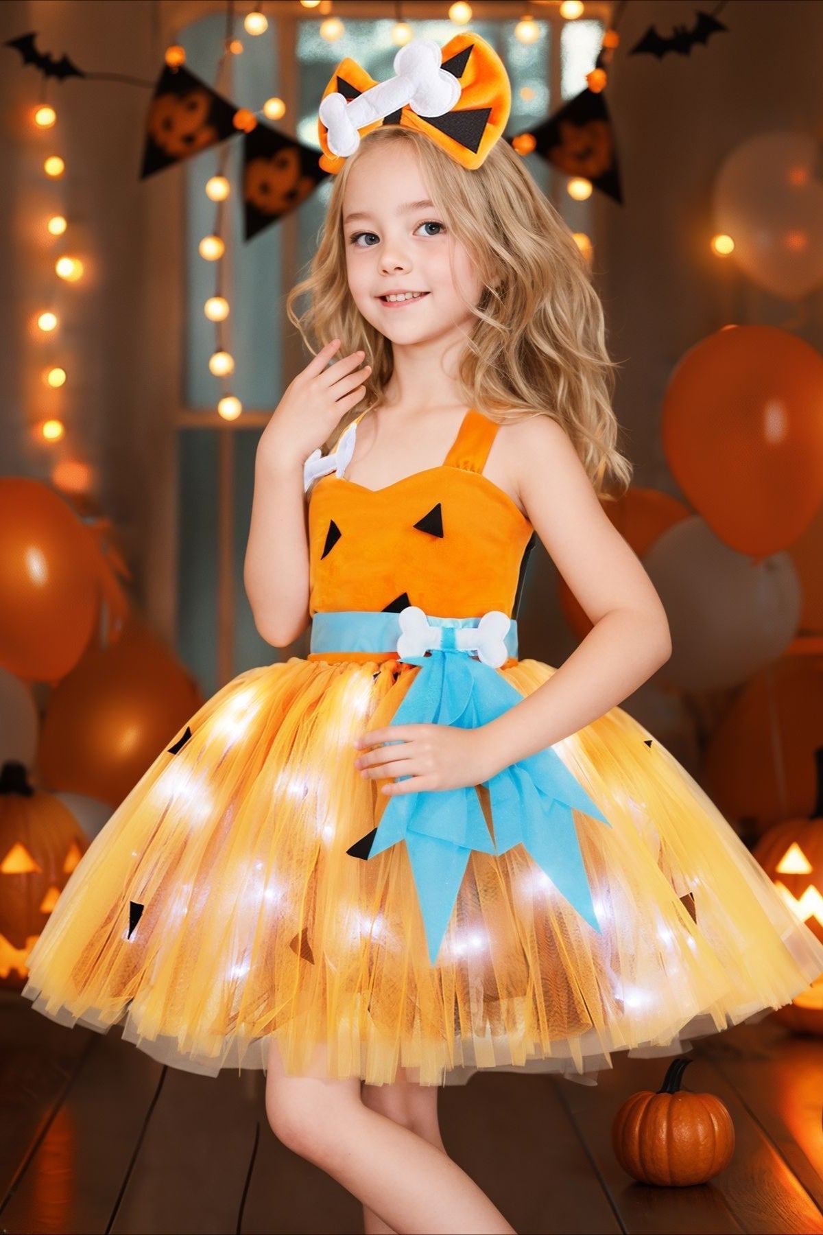 Cave Girl Tutu Dress Kid Halloween Costume Main image