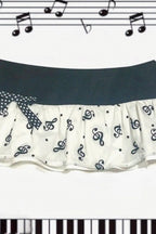 Music Note Print Ruffle Mini Skirt