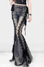 Lace Trim And Plain Denim Pants