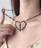 Thorn Heart Dark Pendant Necklace