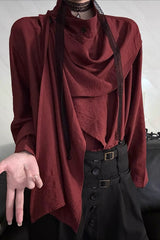 Vintage Asymmetrical Patchwork Blouse