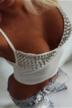 Metallic Tone Rivet Decor Cami