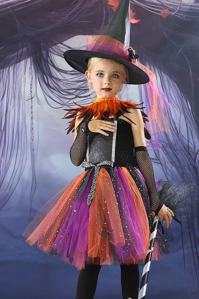 Feather Witch Kid Halloween Costume Secondary image