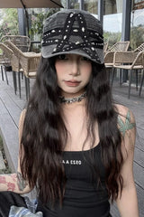 Rivet Star Punk Denim Baseball Hat