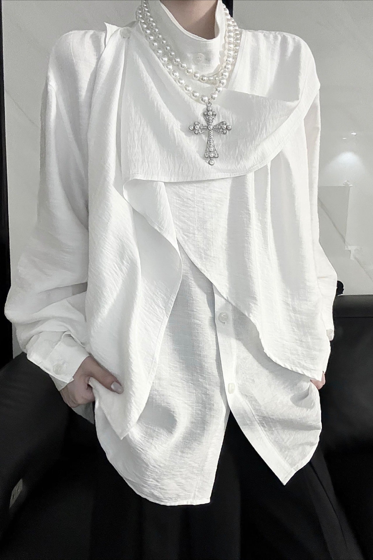 Vintage Asymmetrical Patchwork Blouse Main image