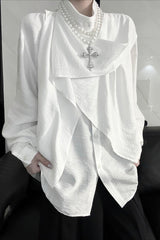 Vintage Asymmetrical Patchwork Blouse