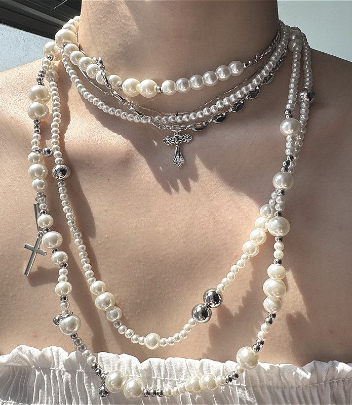 Dark Minimalist Gothic Cross Choker Necklace