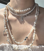Dark Minimalist Gothic Cross Choker Necklace