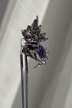 3D Floral Rhinestone Thorn Ring
