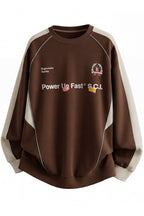 Contrast Raglan Racing Graphic Sweatshirt