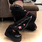 Star Print Straight Pants