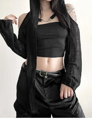 Chic Sheer Knit Mesh Top