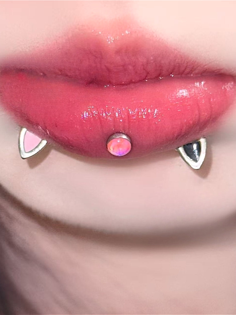 Gothic Devil Horn Lip Stud Secondary image