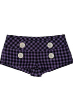 Purple Gingham Double Button Shorts