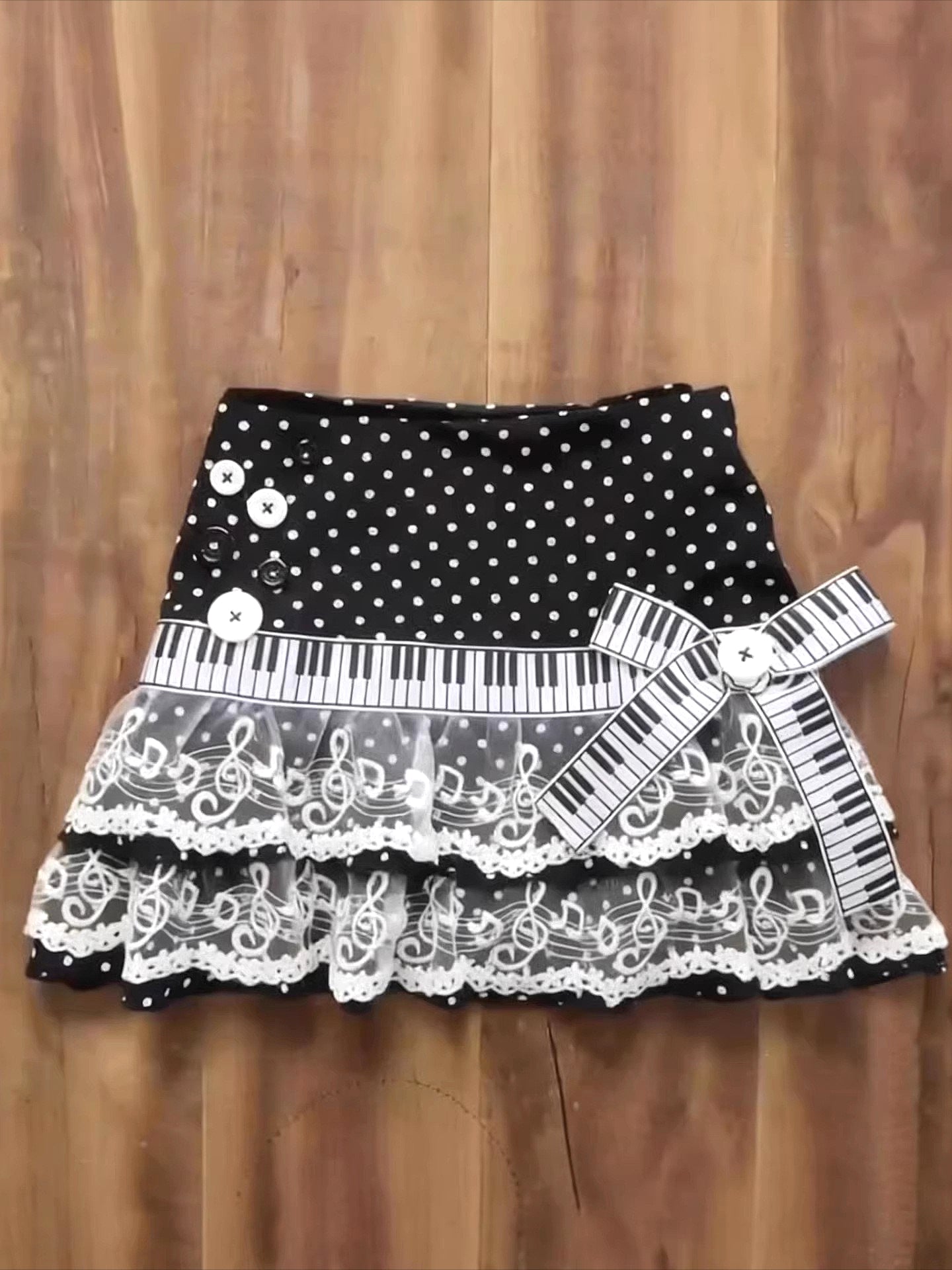 Polka Dot Note Lace Skirt