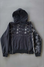 Asymmetric Graphic Panel Hoodies