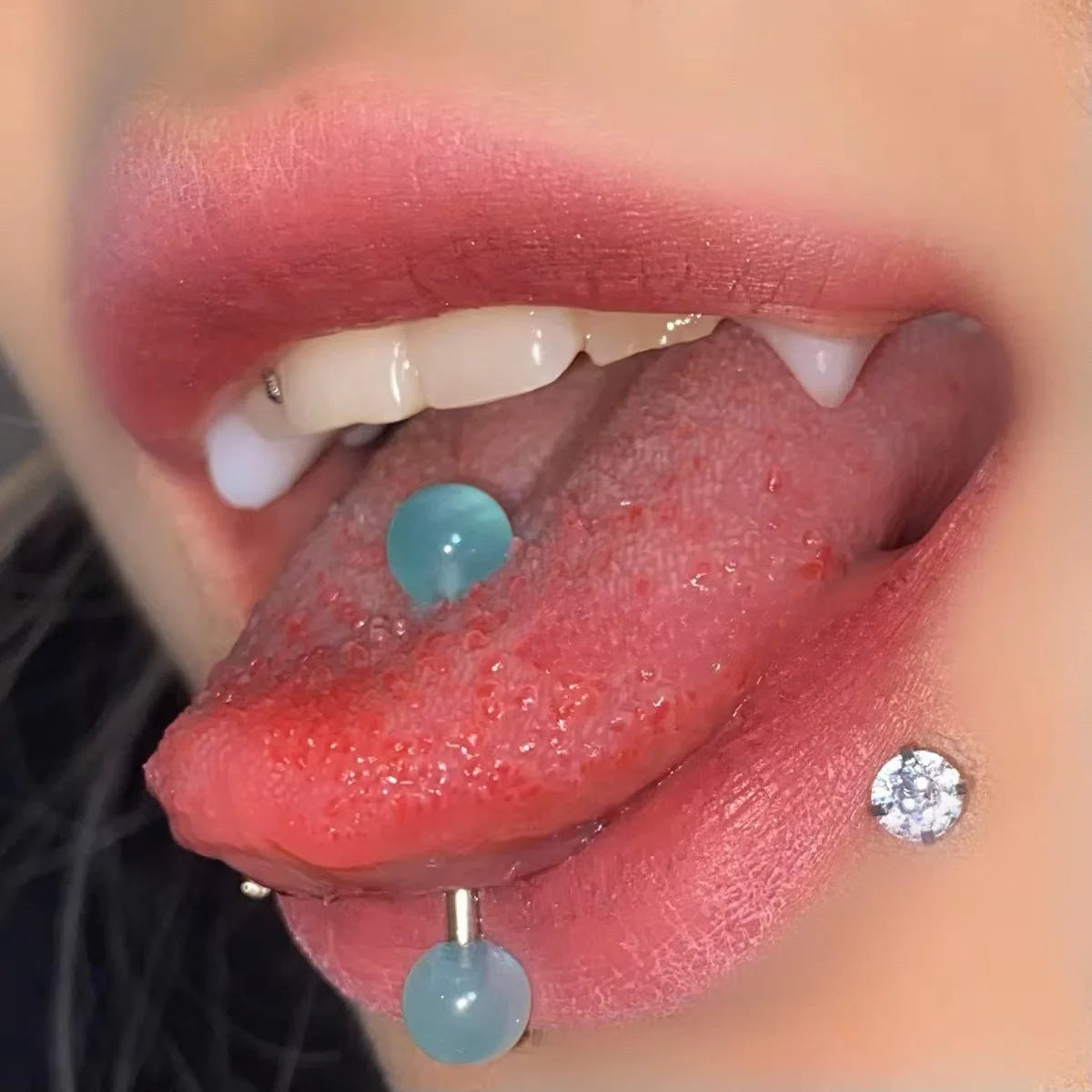 Mint Green Acrylic 6mm Ball Tongue Ring Main image
