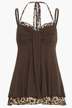 Y2K Millennium Leopard Spliced Two-Piece Camis