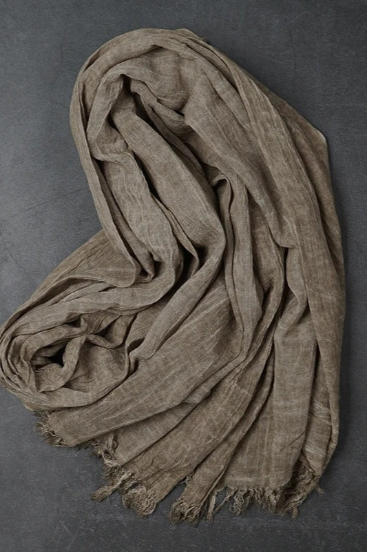 Techwear Hip Hop Punk Pleated Cotton Linen Distressed Vintage Scarf Secondary image
