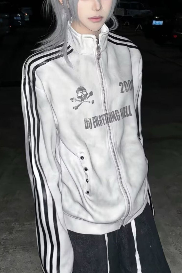Washed Stripe Graphic Track Jackets