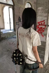 Edgy Y2K Star Print Fitted T-shirt