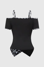 Leopard Skull Off Shoulder Cami Top