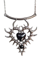Gothic Thorn Heart Rhinestone Necklace