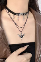 Punk Devil Spade Layer Necklace