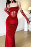 Winter Lace Fishbone Sling Sleeve Formal Maxi Dress