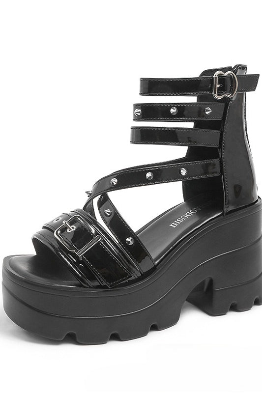 Strappy Platform Wedge Sandals
