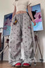 Vintage Bone Charm Wide-Leg Loose Fit Pants