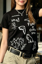 Doodle Graphic Short Sleeve T-Shirt
