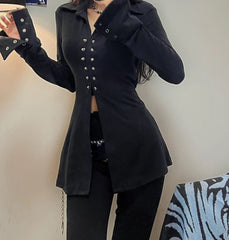 Y2k Slim Fit Gothic Blouse