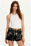 Rhinestone Denim Retro Black Skirt