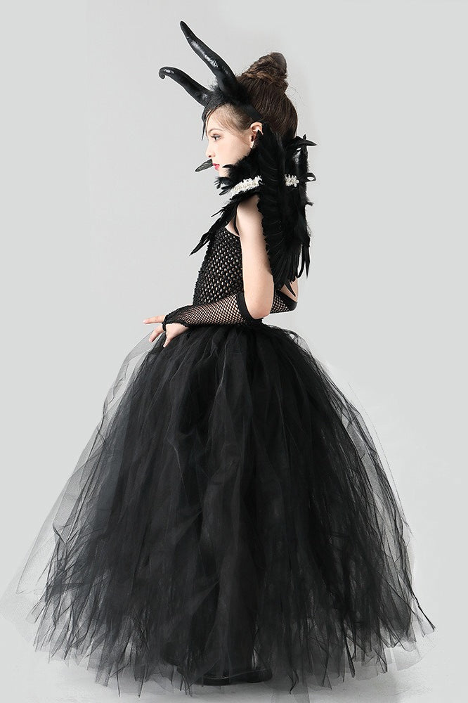 Evil Queen Gown Kid Halloween Costume Secondary image