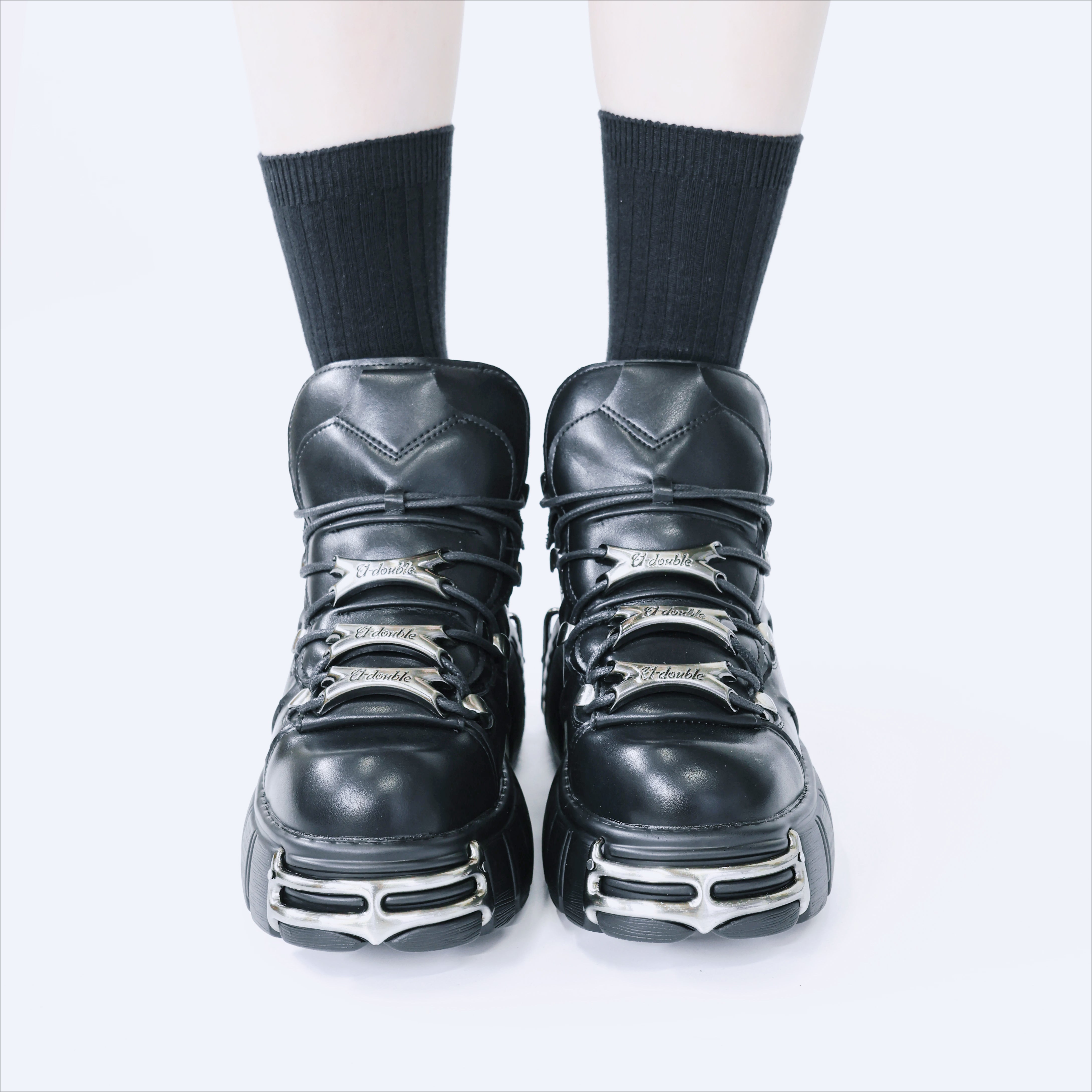 Gothic Lace-Up Platform Rock Sneaker Main image