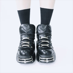 Gothic Lace-Up Platform Rock Sneaker