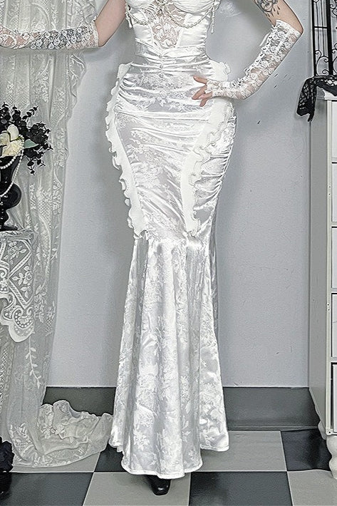 Lace Pearl Mermaid Maxi Skirt Main image
