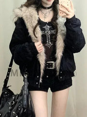 Loose Fit Fur Lined Padded Coat