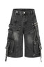 Multi-Pocket Denim Bermuda Shorts