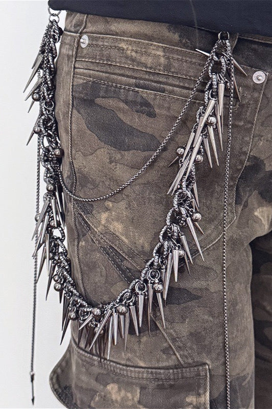 Heavy Duty Punk Spiked Waist Chain