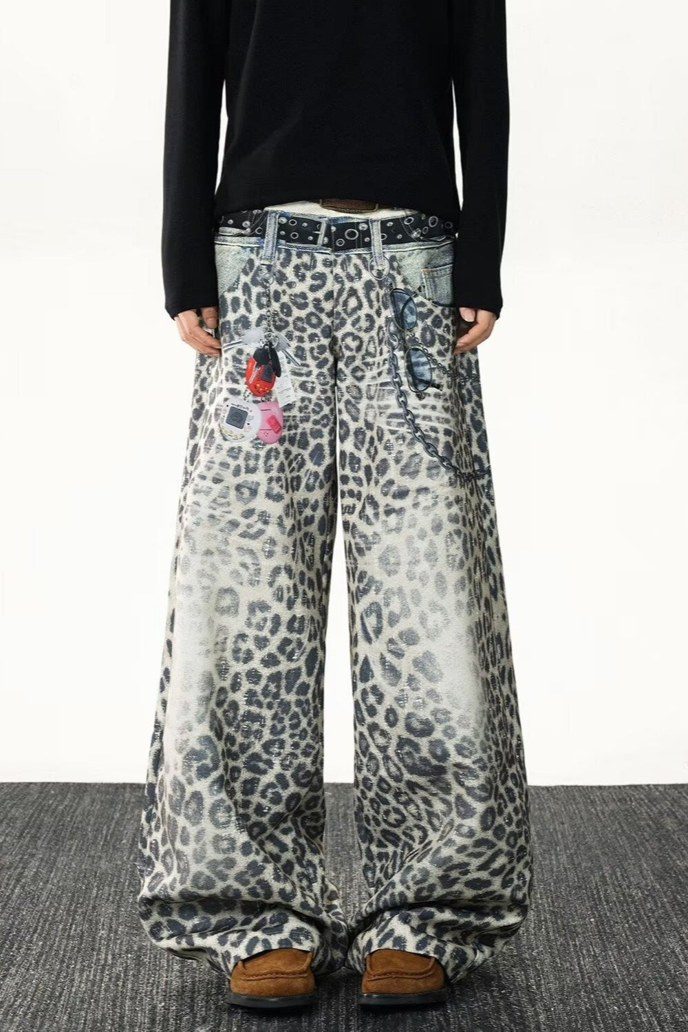 Lazy Style Harajuku Artistic Trendy Straight Denim Pants Main image