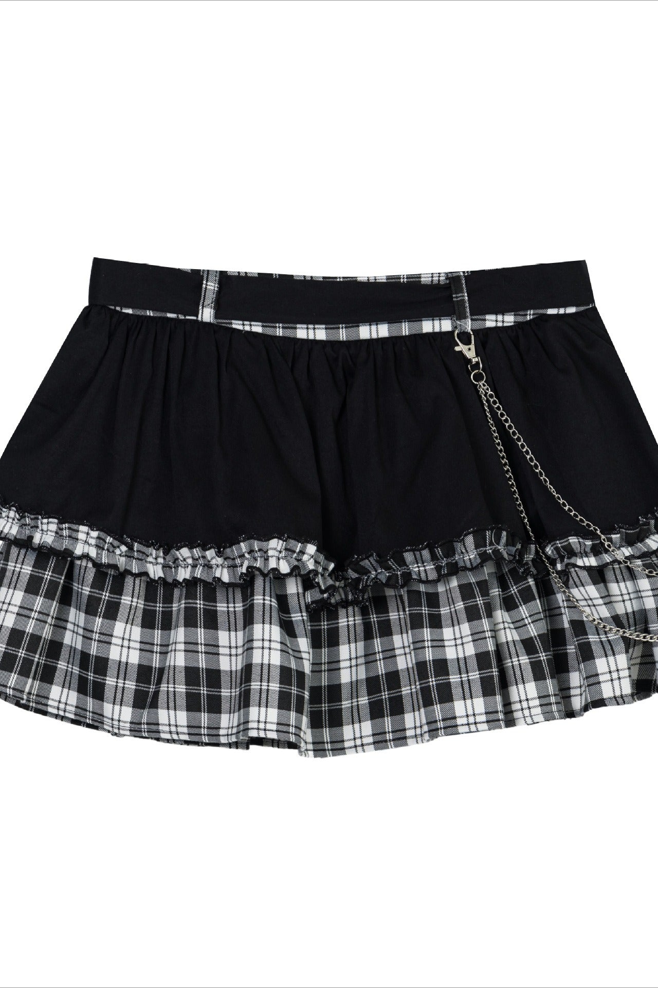 Cat Print Tiered Mini Skirt
