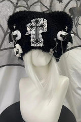 Gothic Lolita Lace Cross Bone Knitted Hat