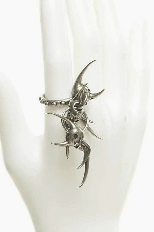 Cyber Liquid Spiked Alien Ring