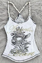 Retro White Zebra Print Cami