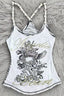 Retro White Zebra Print Cami