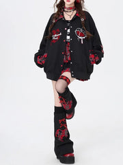 Contrast Color Print Loose Jacket