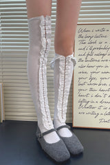 Cutout Hollow Ruffle Trim Ankle Socks