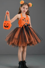 Pumpkin Witch Dress Kid Halloween